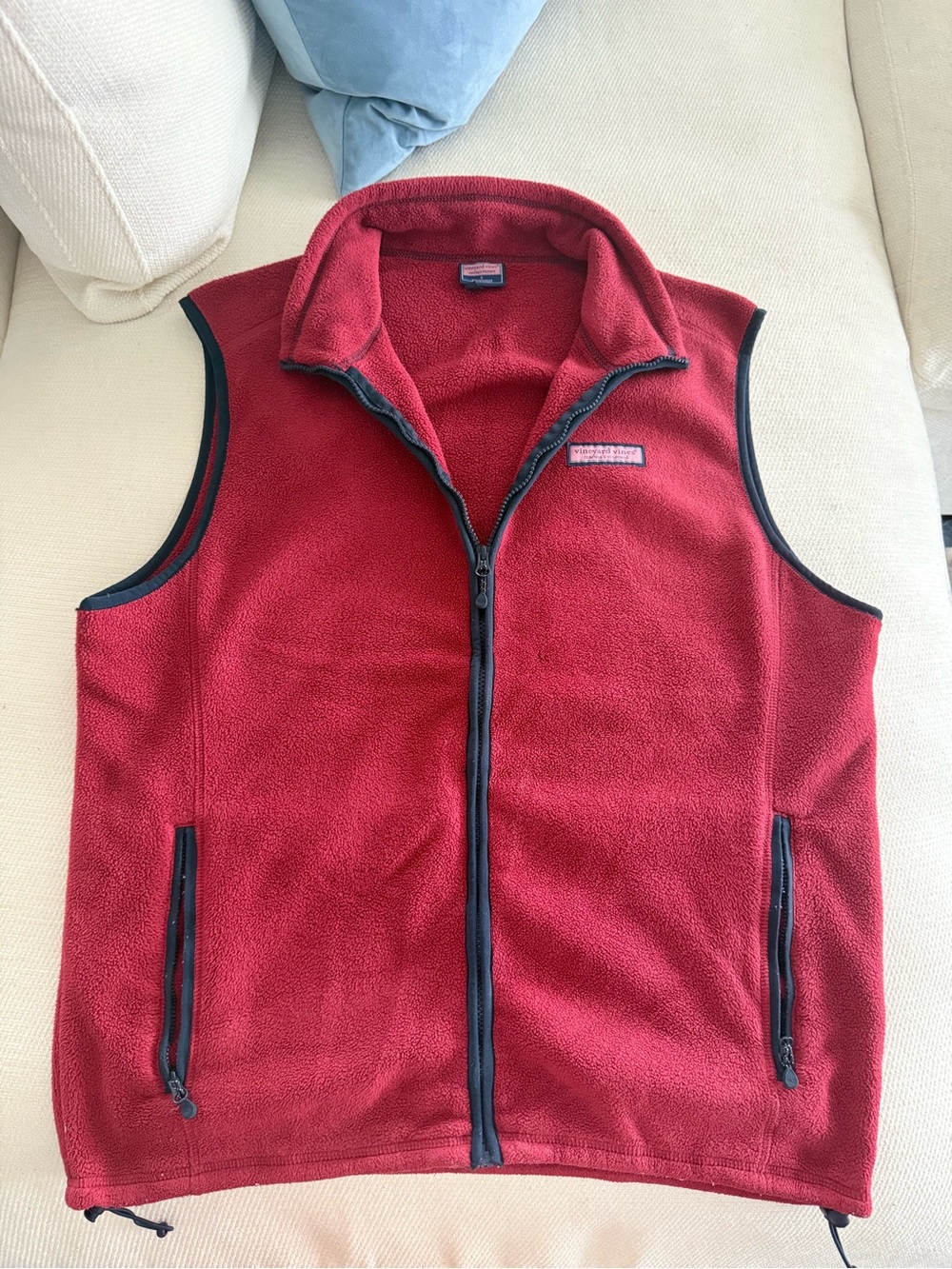 Vineyard Vines Men’s Red and Navy Fleece Vest
